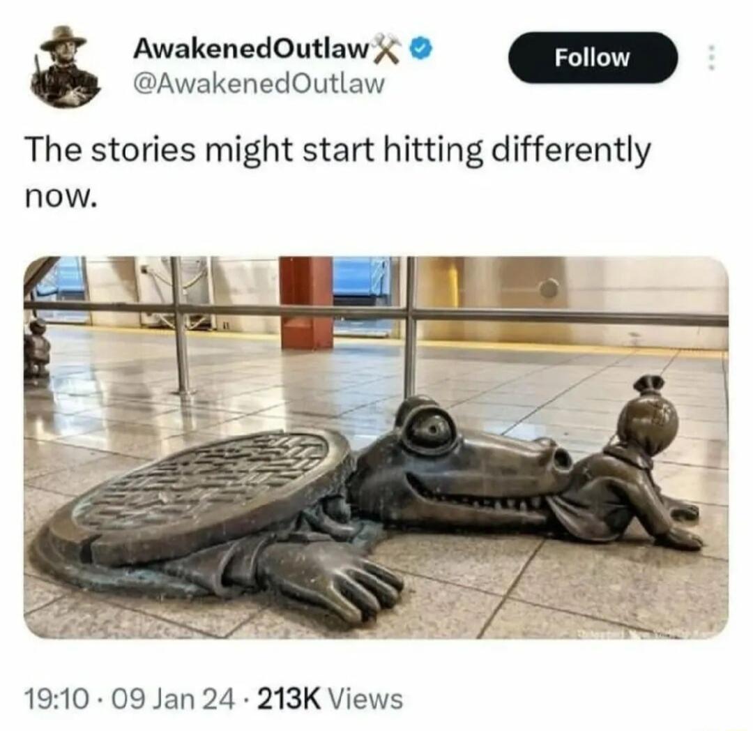 AwakenedOutlaw X Foll The stories might start hitting differently now 1910 09 Jan 24 213K Views