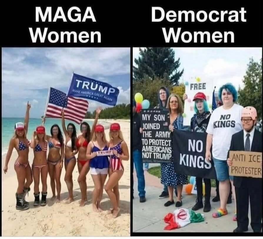 MAGA Women Democrat Women TRUMP MAKE AMERICA GREAT AGAIN FREE MY SON JOINED THE ARMY TO PROTECT AMERICANS NOT TRUMP NO KINGS ANTI ICE PROTESTER
