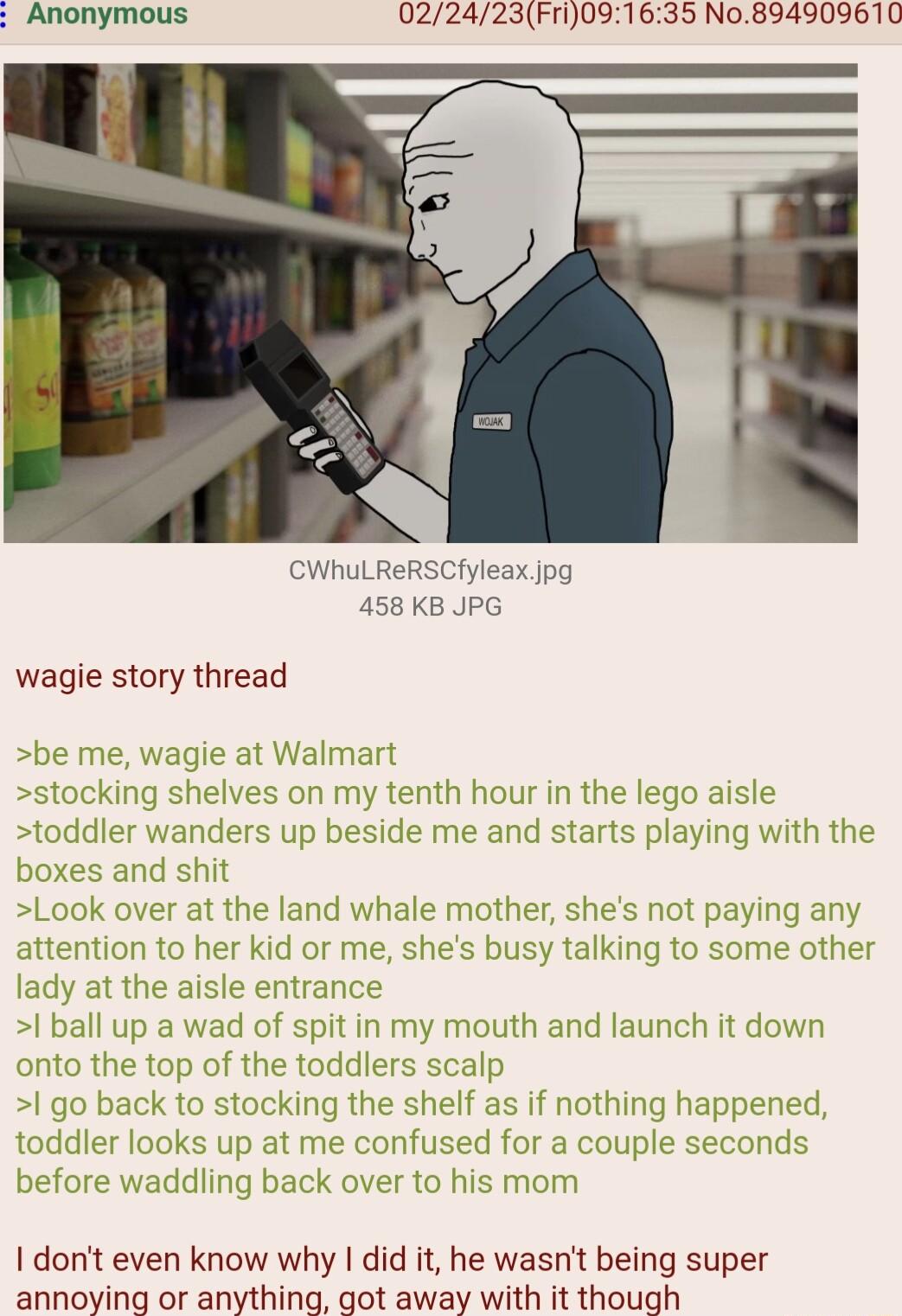 Anonymous 022423Fri091635 No894909610 leax pg 458 KB JPG wagie story thread mart ves on my tenth hour in the lego aisle de me and starts playing with the Look ov le mother shes not paying any attention to her kid or me shes busy talking to some other le 1 ball uf onto the itin my mouth and launch it down op of the toddlers scalp shelfas if r nfused for a couple s o his mom ned ds I donit even know