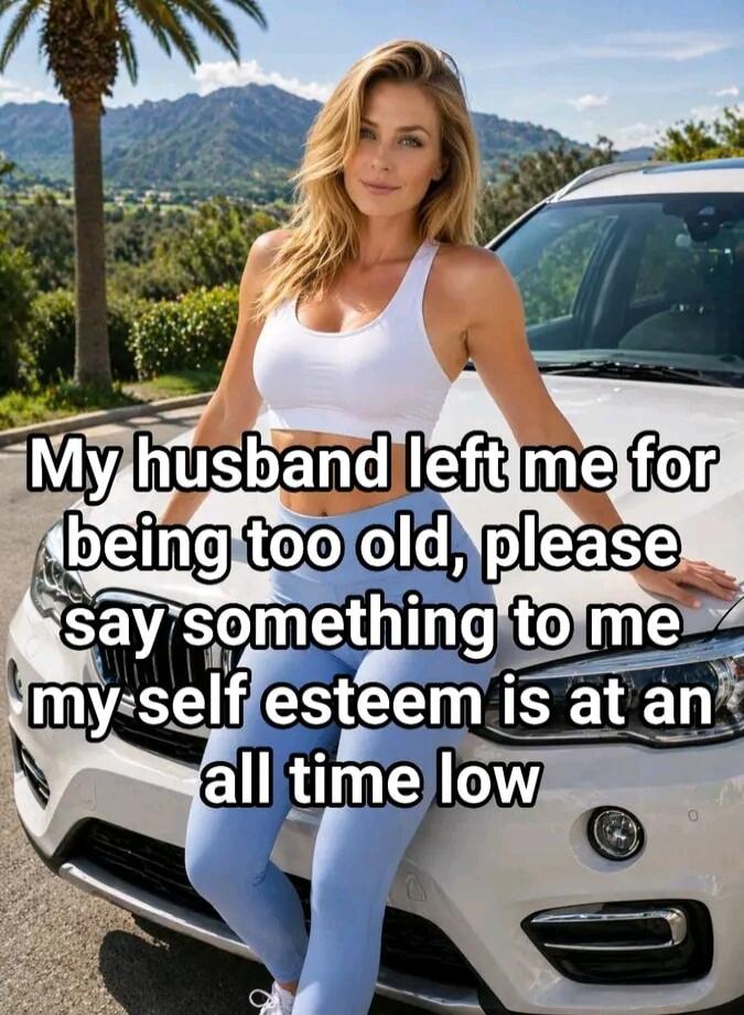 My husband left me for being too old, please say something to me my self esteem is at an all time low