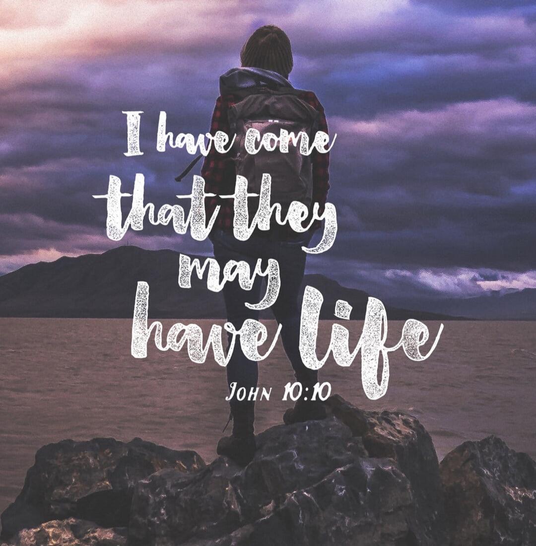 I have come that they may have life JOHN 10:10