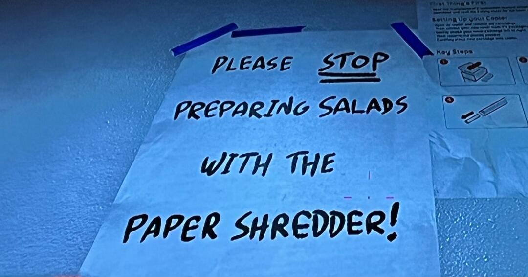 PREPARING SALAYS T WITH THE PAPER SHREDDER