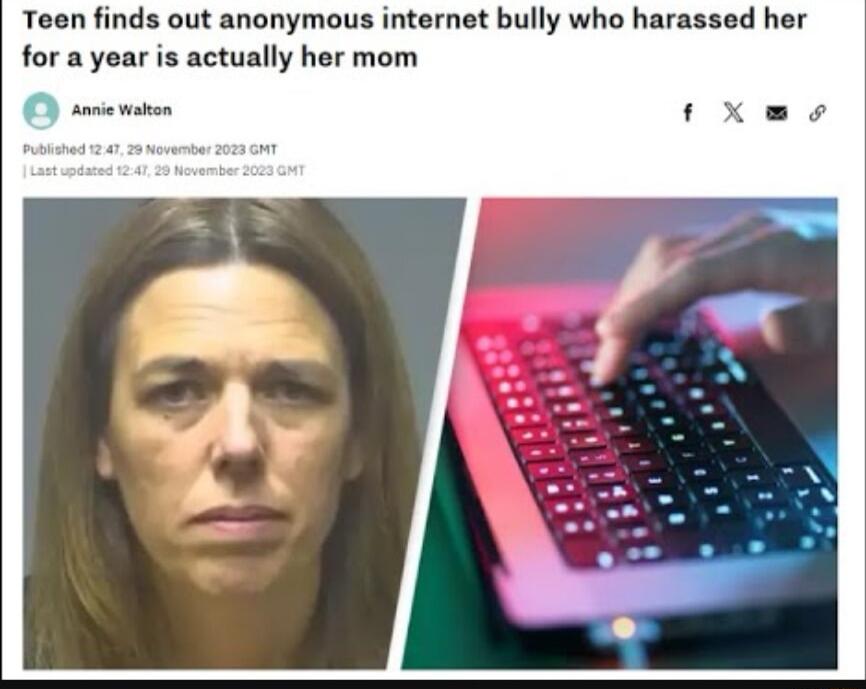 Teen finds out anonymous internet bully who harassed her for a year is actually her mom