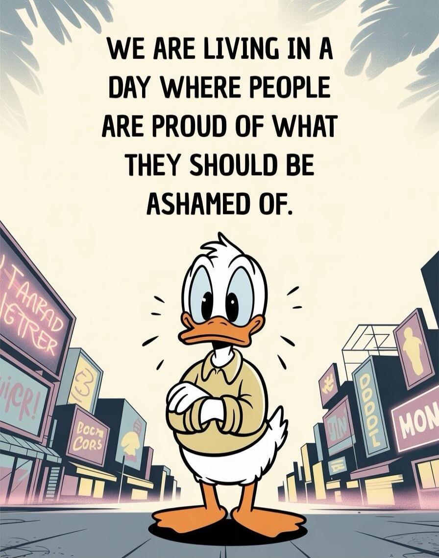 WE ARE LIVING IN A DAY WHERE PEOPLE ARE PROUD OF WHAT THEY SHOULD BE ASHAMED OF.