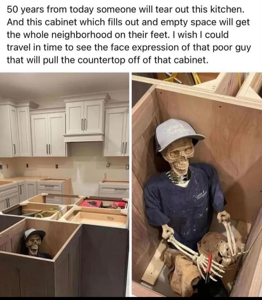 Levi Homes 4 50 years from today someone will tear out this kitchen And this cabinet which fills out and empty space will get the whole neighborhood on their feet wish could travel in time to see the face expression of that poor guy that will pull the countertop off of that cabinet