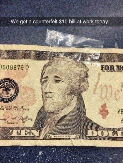 We got a counterfeit 10 bill at work today