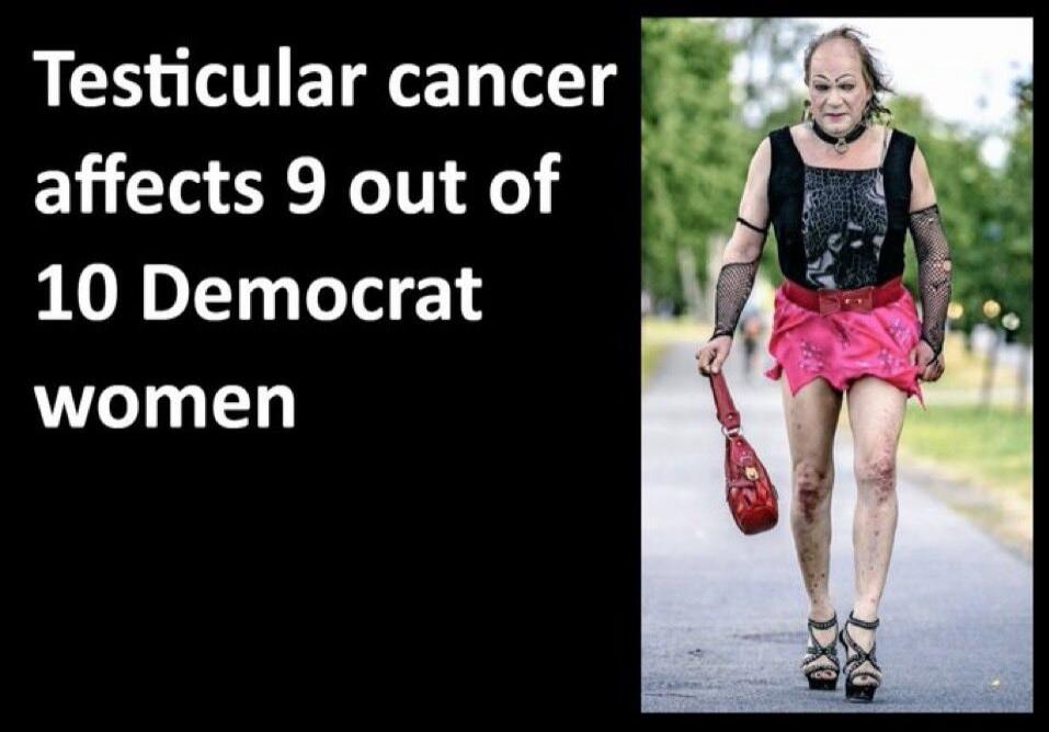 Testicular cancer affects 9 out of 10 Democrat women