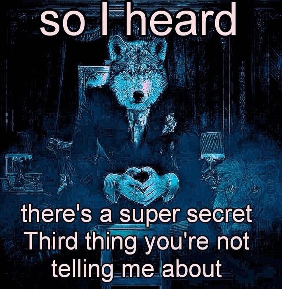 3 yaN i 7 r o A theres a s 2 super secret Third thmg youre not telllng me labout