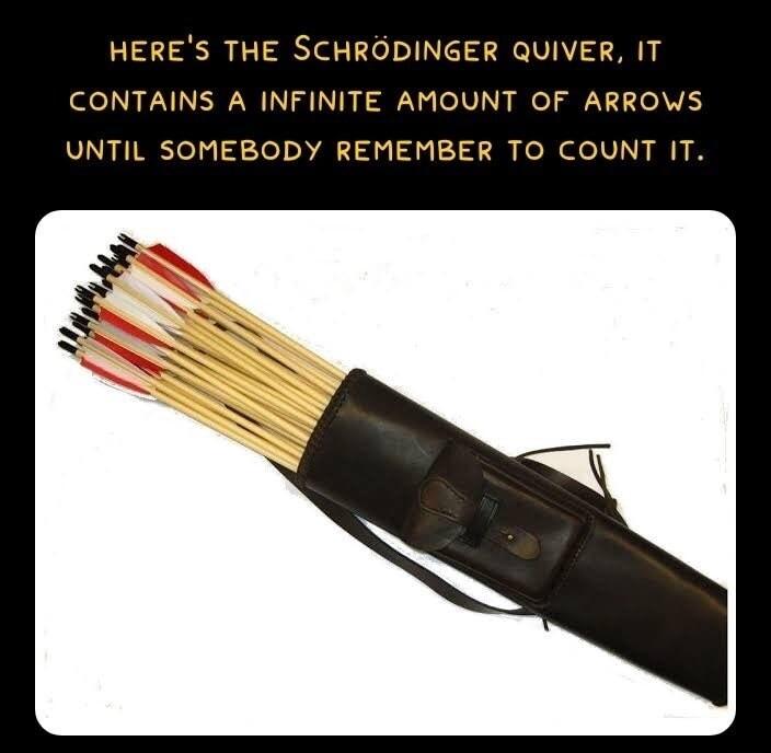 HERES THE SCHRODINGER QUIVER IT CONTAINS A INFINITE AMOUNT OF ARROWS UNTIL SOMEBODY REMEMBER TO COUNT IT