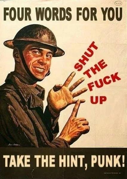 FOUR WORDS FOR YOU TAKE THE HINT PUNK