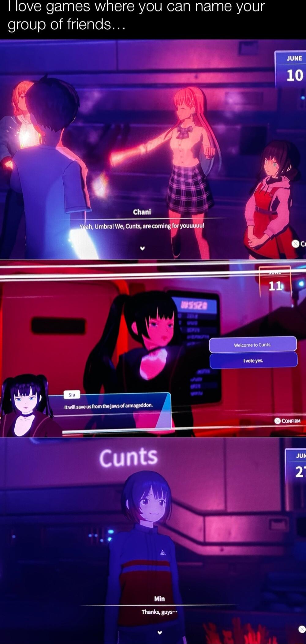 I love games where you can name your group of friends