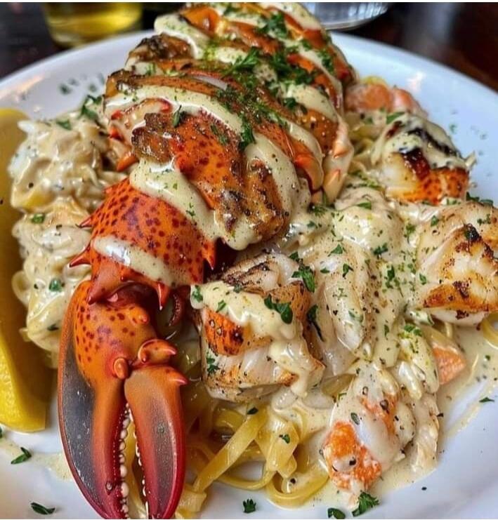 Lobster pasta with creamy sauce