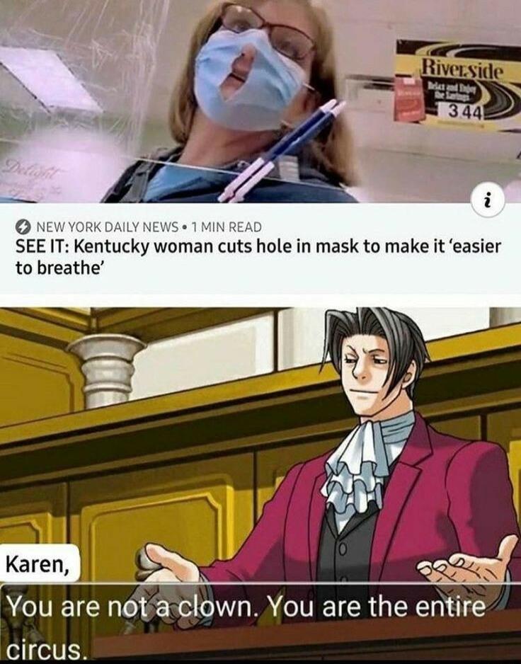 onN AILY NEWS 1 MIN REA SEE IT Kentucky woman cuts hole in mask to make it easier to breathe
