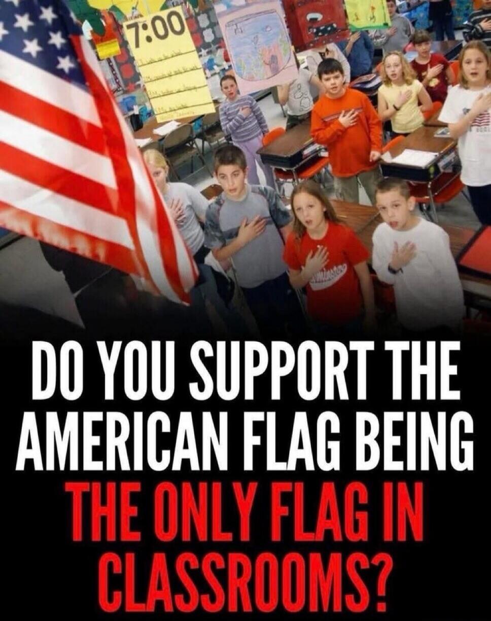 DO YOU SUPPORT THE AMERICAN FLAG BEING THE ONLY FLAG IN CLASSROOMS?