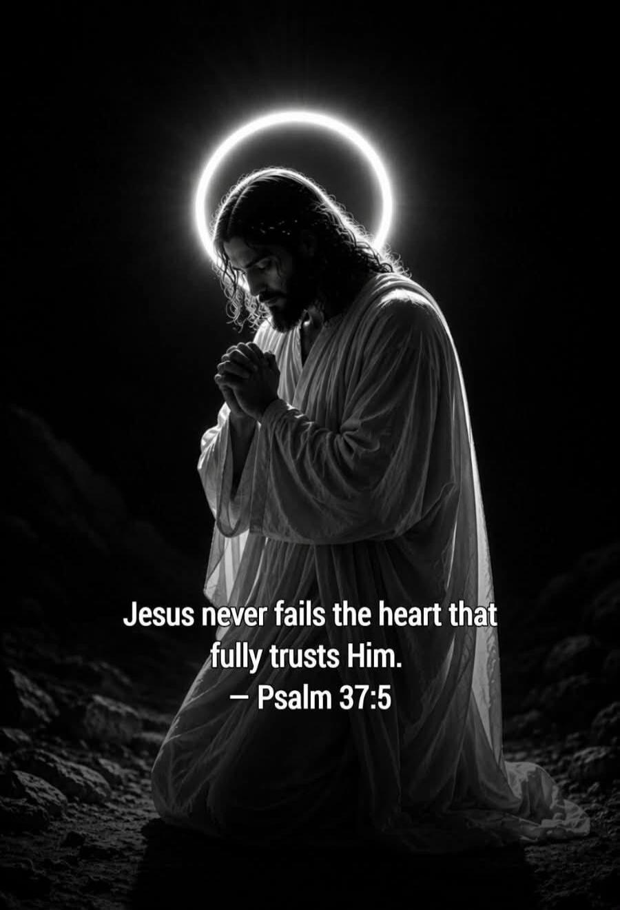 Jesus never fails the heart that fully trusts Him. - Psalm 37:5