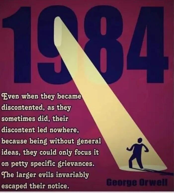 Even when they became discontented as they sometimes did their discontent led nowhere hecause being without general ideas they could only focus it on petty specific grievances The larger evils invariably escaped their notice