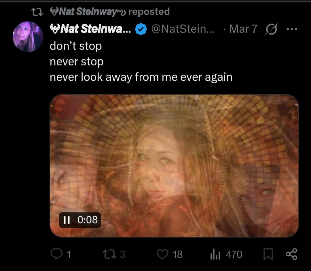 don't stop never stop never look away from me ever again