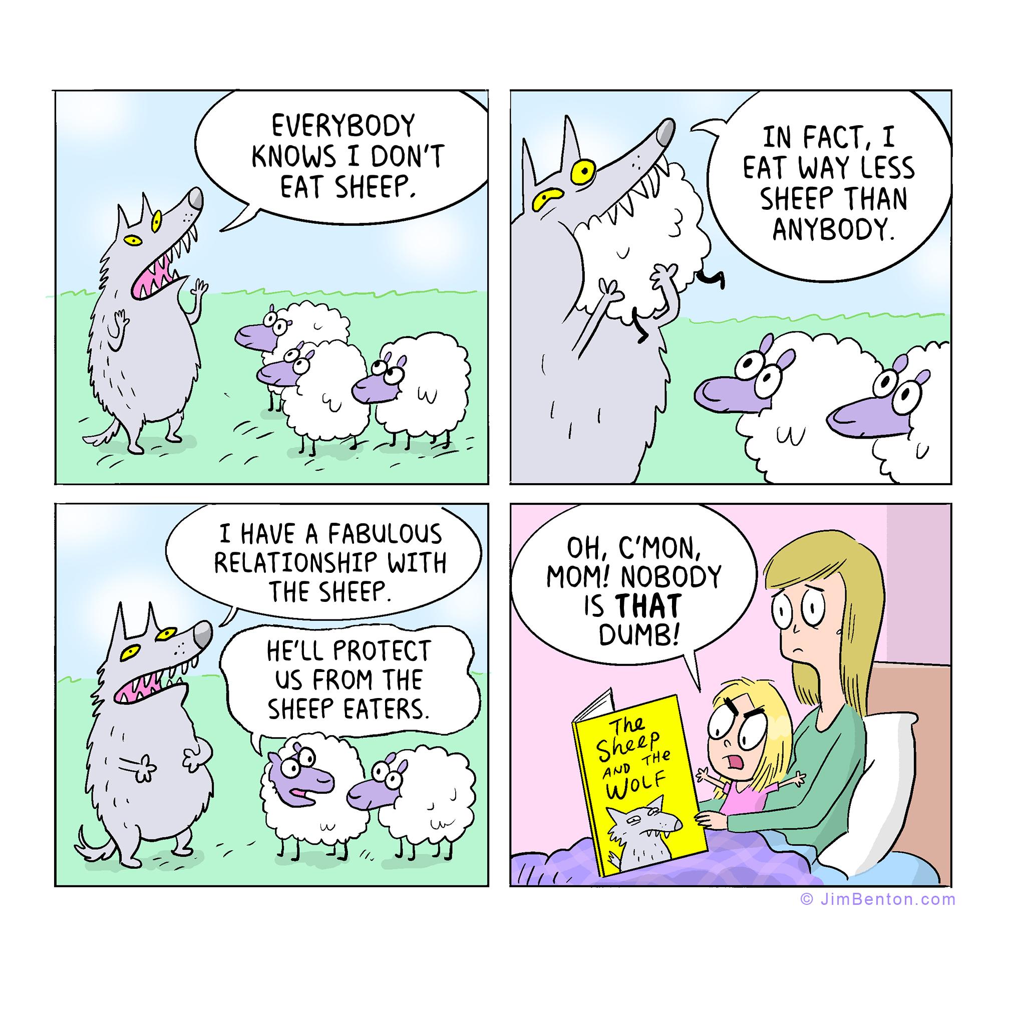 EVERYBODY KNOWS T DONT EAT SHEEP IN FACT T EAT WAY LESS SHEEP THAN ANYBODY 1 HAVE A FABULOUS RELATIONSHIP WITH THE SHEEP HELL PROTECT US FROM THE SHEEP EATERS OH CMON MOM NOBODY 1S THAT