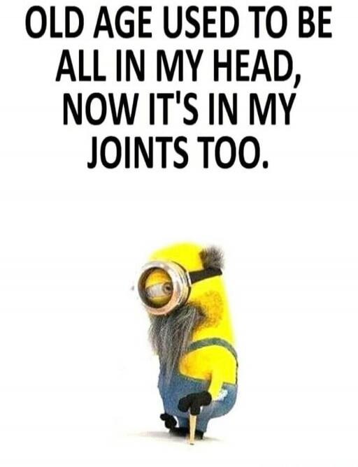 OLD AGE USED TO BE ALL IN MY HEAD, NOW IT'S IN MY JOINTS TOO.