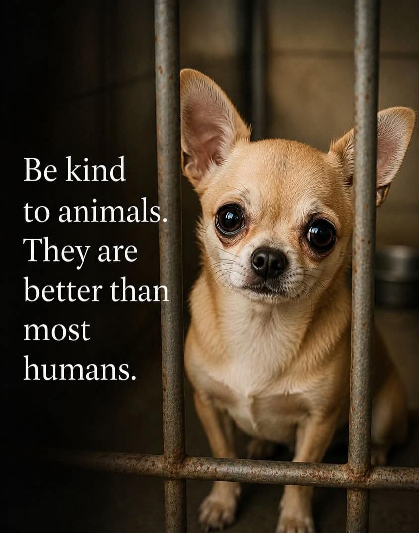 Be kind to animals. They are better than most humans.