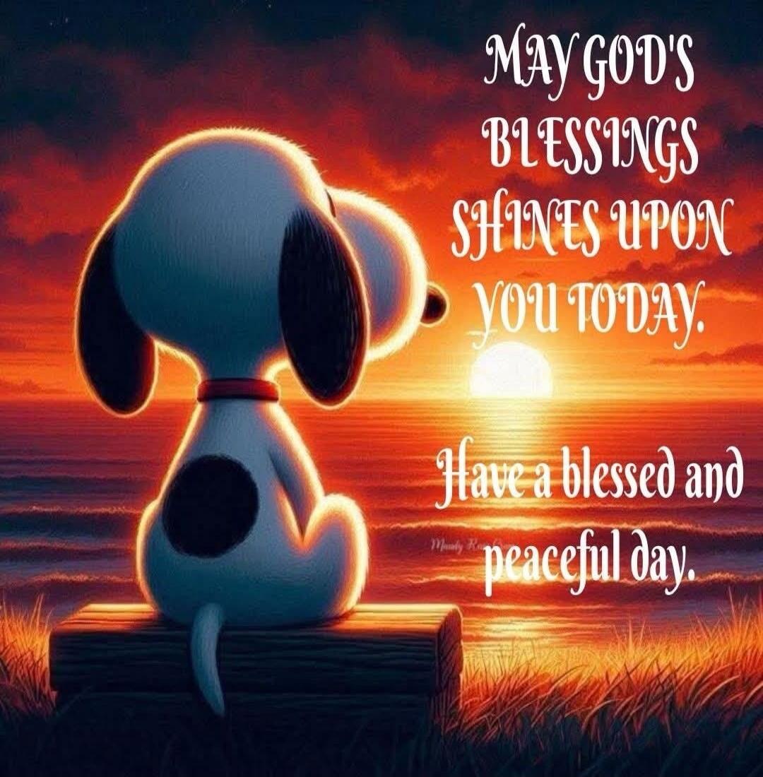 MAY GOD'S BLESSINGS SHINES UPON YOU TODAY. Have a blessed and peaceful day.