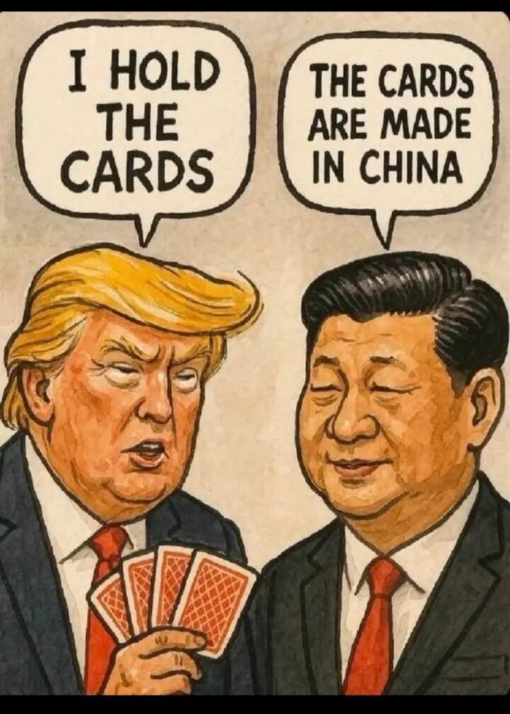 I HOLD THE CARDS. THE CARDS ARE MADE IN CHINA.