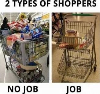 2 TYPES OF SHOPPERS
NO JOB							JOB