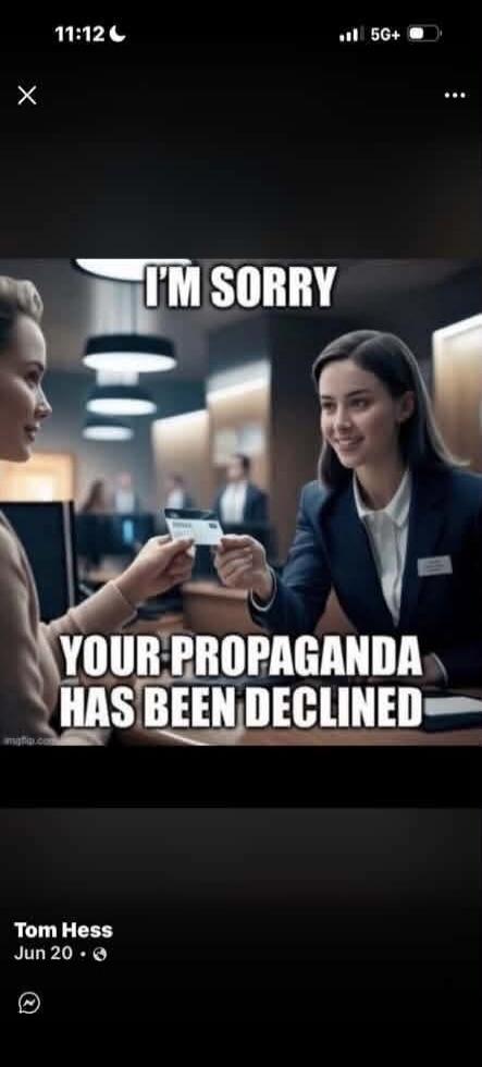 I'M SORRY YOUR PROPAGANDA HAS BEEN DECLINED