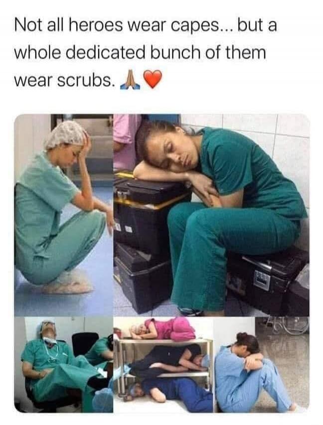 Not all heroes wear capes... but a whole dedicated bunch of them wear scrubs. 🙏❤️