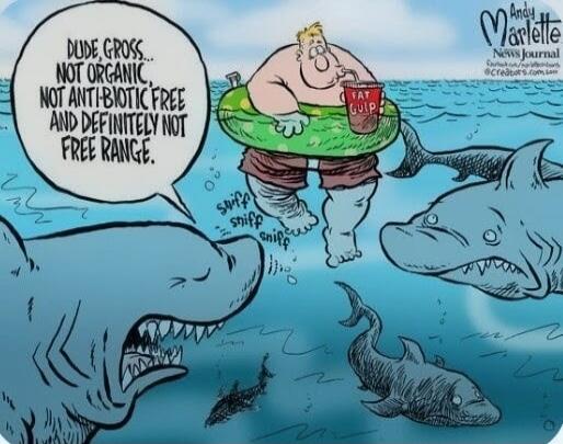DUDE, GROSS... NOT ORGANIC, NOT ANTI-BIOTIC FREE AND DEFINITELY NOT FREE RANGE. FAT GULP.
