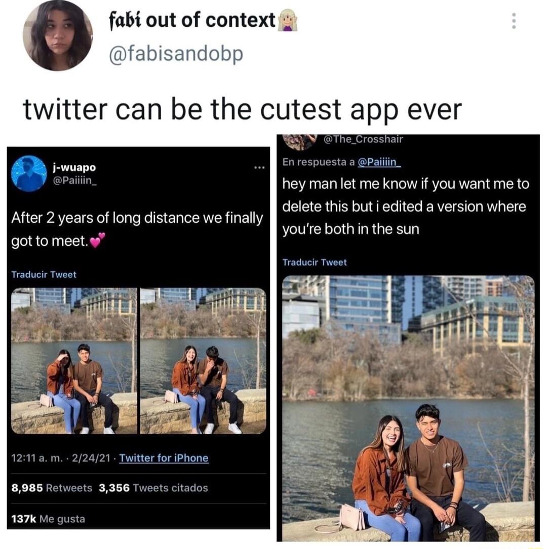 fabi out of context fabisandobp twitter can be the cutest app ever Afer 2 years o fong distance we finaty 262 1 bt cied aversion whero 5 9 4 youre both in the sun gotto meetv