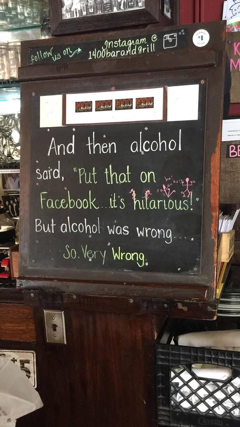 e NN E said Pyt that on ik Facebook its hlarous r_j But alcohol was wrong