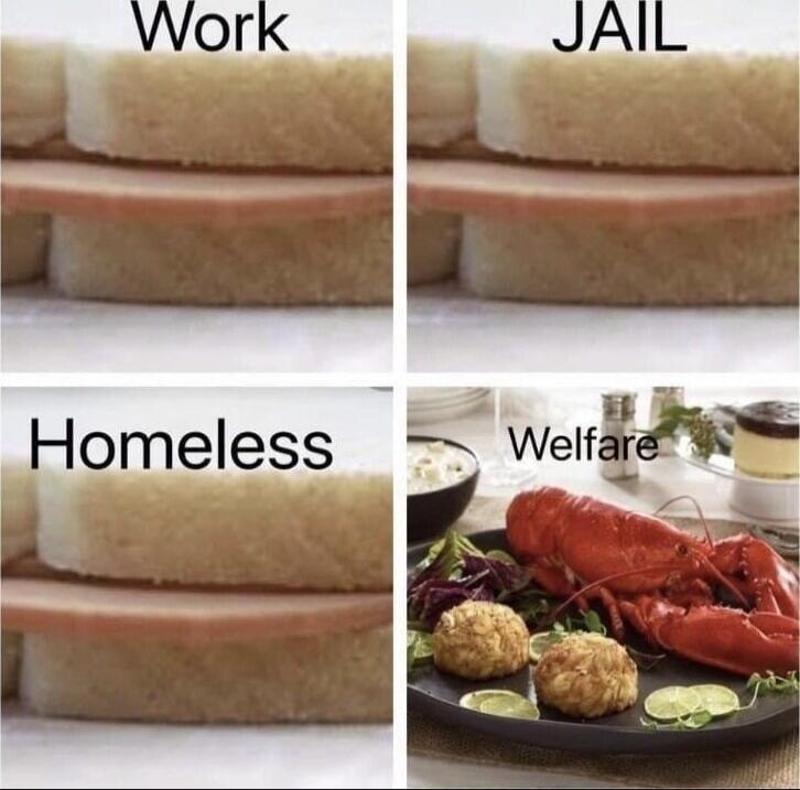 Work\nJAIL\nHomeless\nWelfare