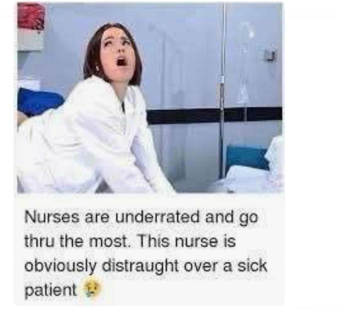 Nurses are underrated and go thru the most. This nurse is obviously distraught over a sick patient 😭