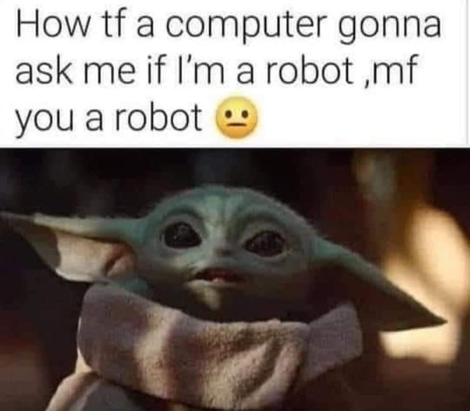 How tf a computer gonna ask me if Im a robot mf you a robot 2