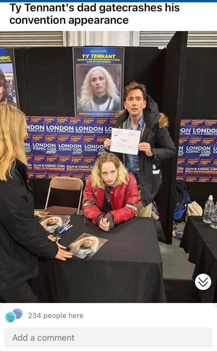 Ty Tennants dad gatecrashes his convention appearance
