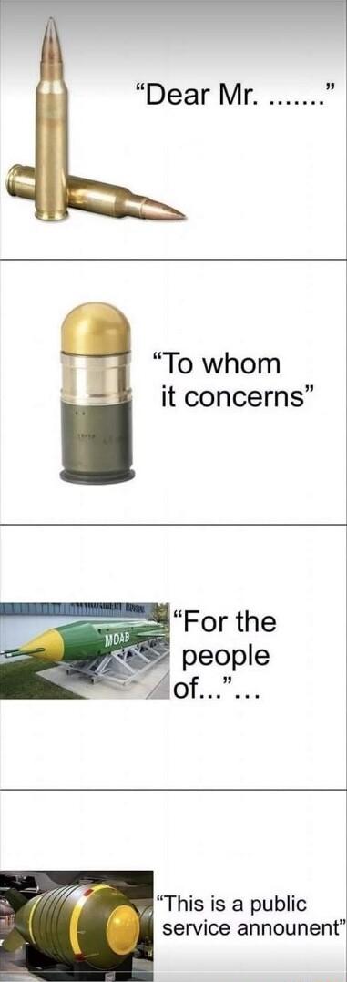 Dear Mr o i To whom it concerns This is a public service announent