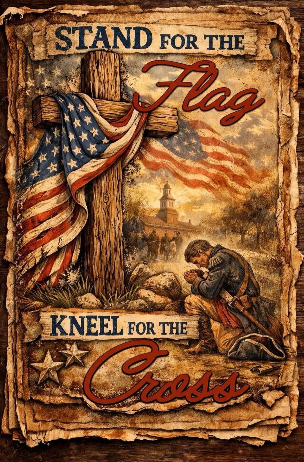 STAND FOR THE Flag KNEEL FOR THE Cross