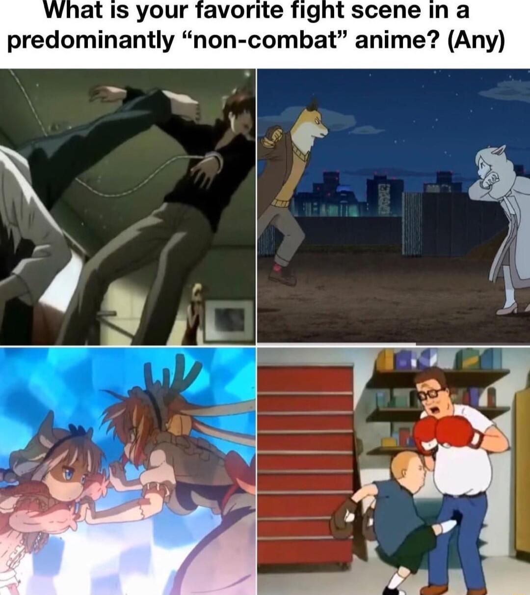 Wwhat is your favorite fight scene in a predominantly non combat anime Any