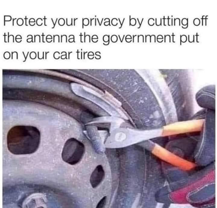 Protect your privacy by cutting off the antenna the government put on your car tires