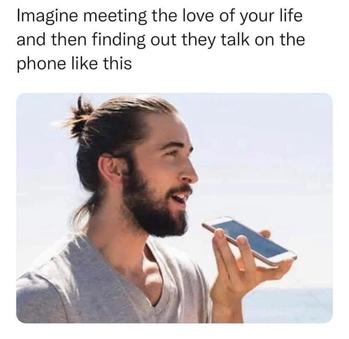 Imagine meeting the love of your life and then finding out they talk on the phone like this