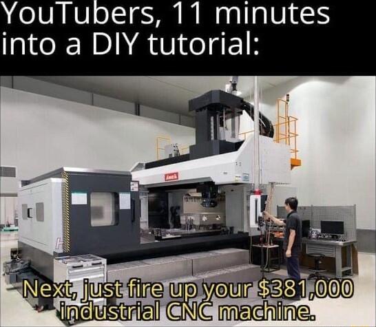 YouTubers 11 minutes into a DIY tutorial