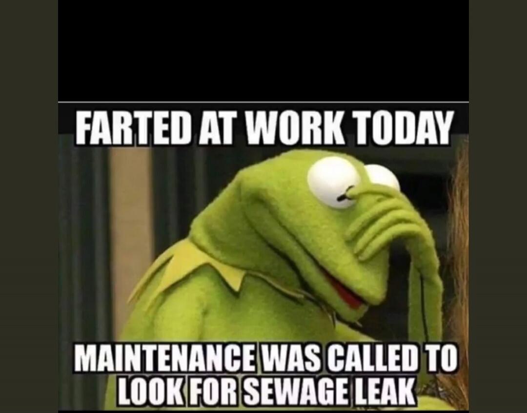 FARTED AT WORK TODAY MAINTENANCE WAS CALLED TO LOOK FOR SEWAGE LEAK