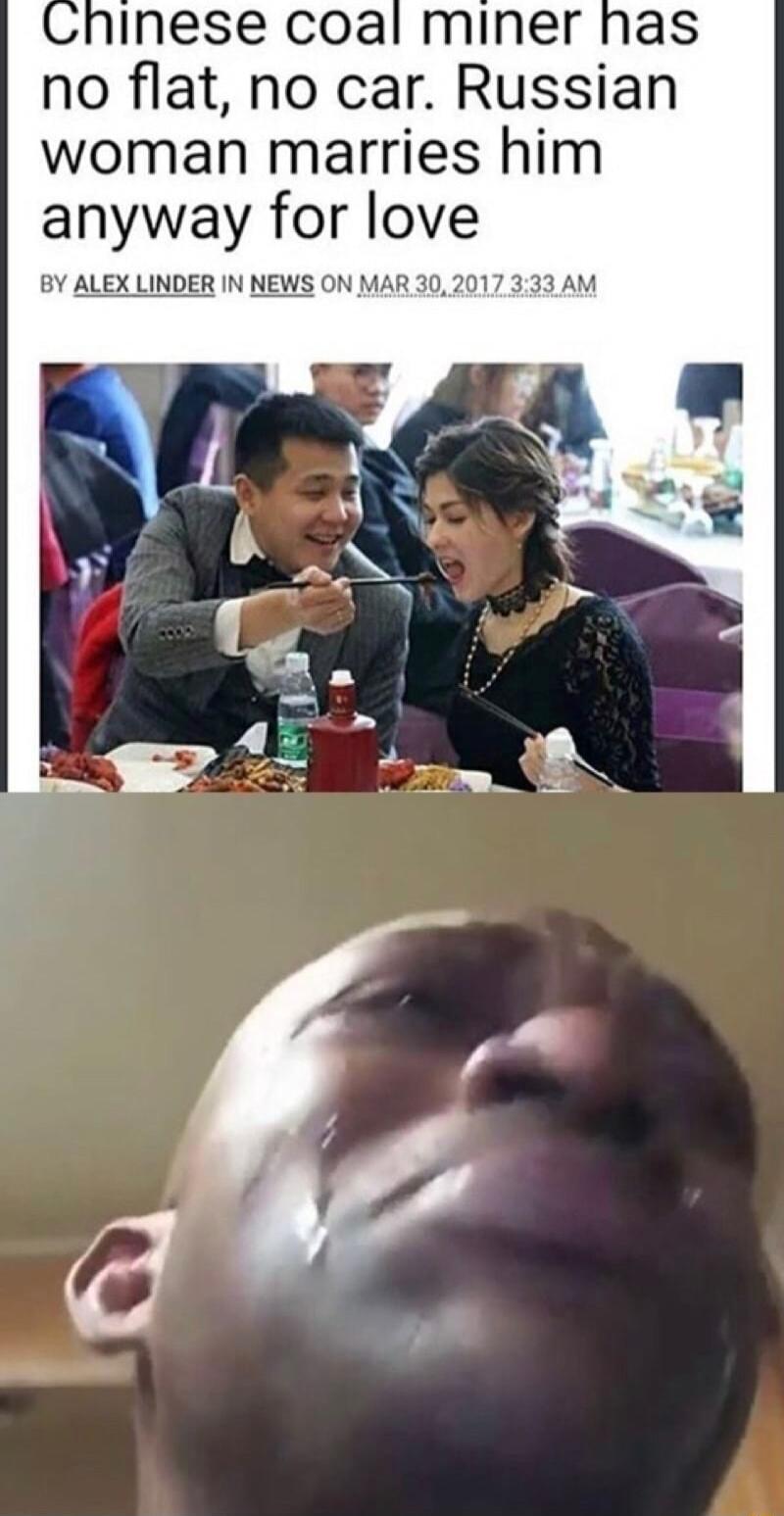Inese coal miner has no flat no car Russian woman marries him anyway for love BY ALEX LINDER IN NEWS ON MAR 302017 333 AM