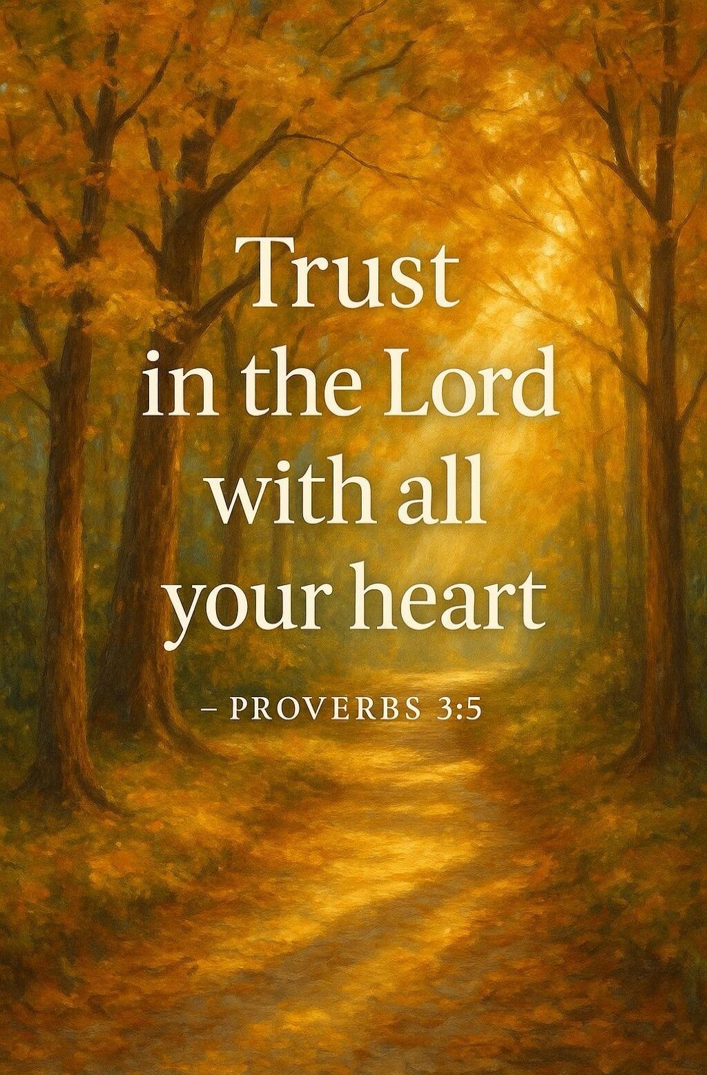 Trust in the Lord with all your heart - PROVERBS 3:5
