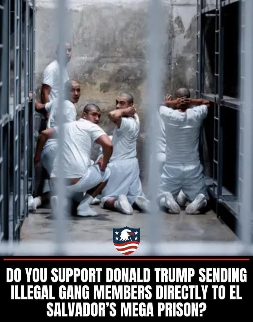 DO YOU SUPPORT DONALD TRUMP SENDING ILLEGAL GANG MEMBERS DIRECTLY TO EL SALVADOR'S MEGA PRISON?