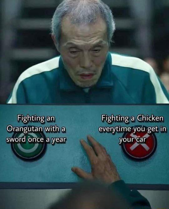 Fightinglan Fighting a Chicken OEL MENNIGIE everytime you getin swofd brice alyear Yourear o L