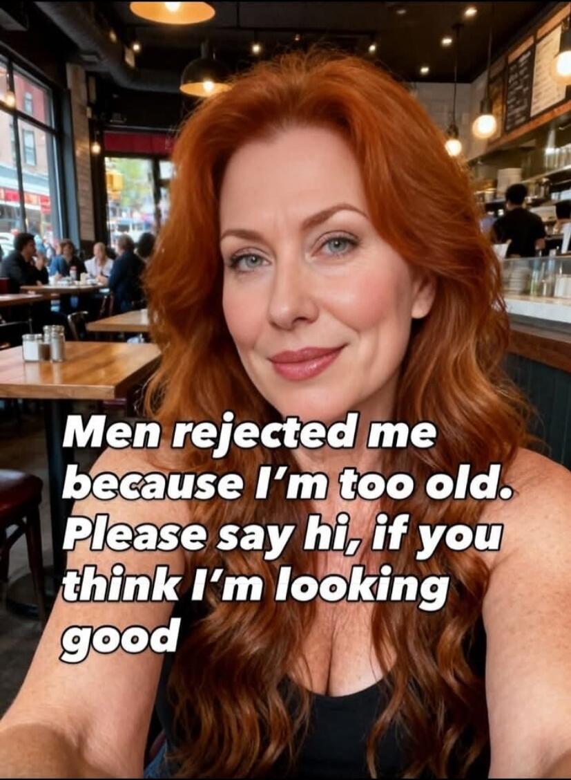 Men rejected me because I'm too old. Please say hi, if you think I'm looking good
