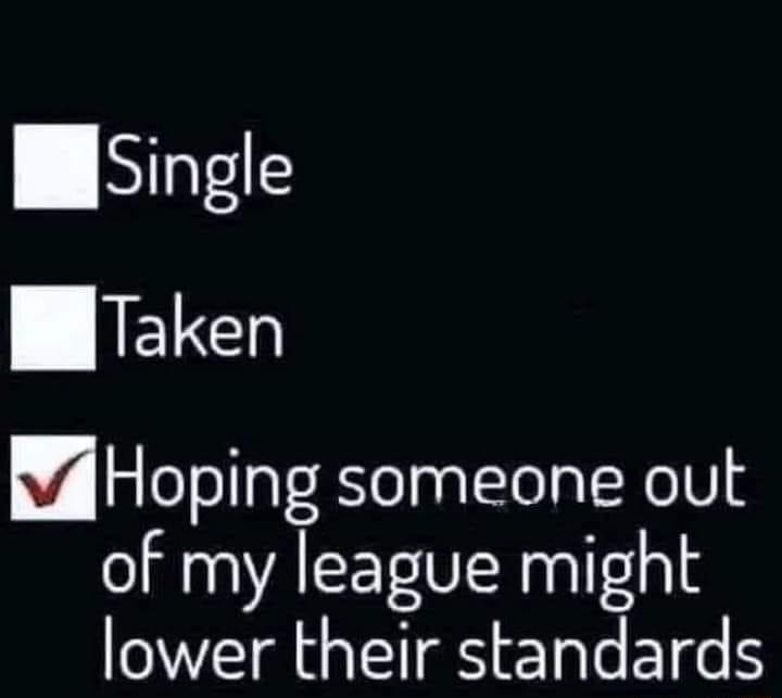 WSingle IEER 4Hoping someone out of my league might lower their standards