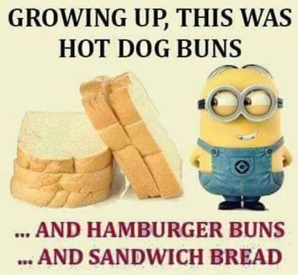 GROWING UP THIS WAS HOT DOG BUNS X IOI N 5 AND HAMBURGER BUNS AND SANDWICH BREAD